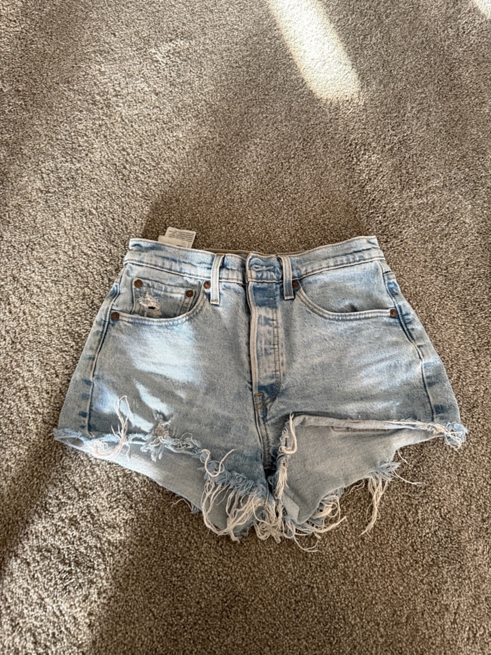 Levi 501 Light Wash Denim Shorts